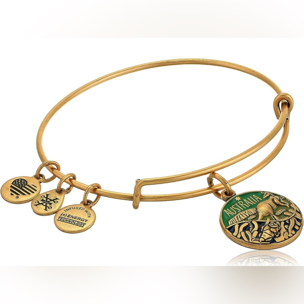 NEW Alex and Ani Gold The Great Outback Australia Charm Bangle Bracelet